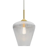 Calibo Ribbon Fluted Glass 360mm Pendant Light - Clear