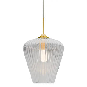 Calibo Ribbon Fluted Glass 360mm Pendant Light - Clear