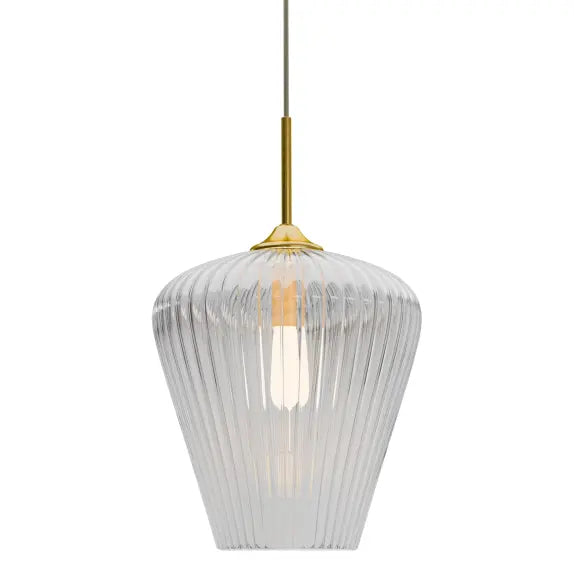 Calibo Ribbon Fluted Glass 360mm Pendant Light - Clear