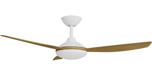 Condor 52" Kit - White with Light (COP-345M-WH-L) Plus Teak Blades (COP-352B-TE) - Two Boxes