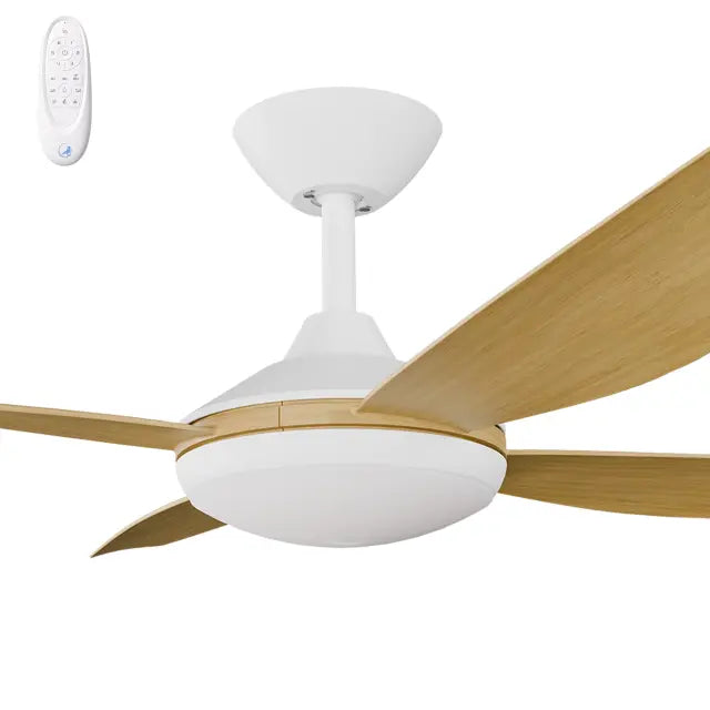 Vanga 56" Kit - White with Light (VAP-445M-WH-L) Plus Bamboo Blades (VAP-456B-BA) - Two Boxes