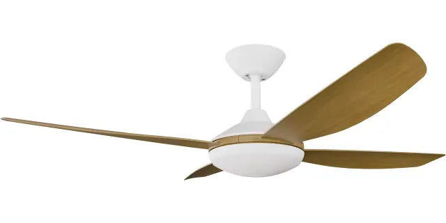 Vanga 52" Kit - White with Light (VAP-445M-WH-L) Plus Teak Blades (VAP-452B-TE) - Two Boxes
