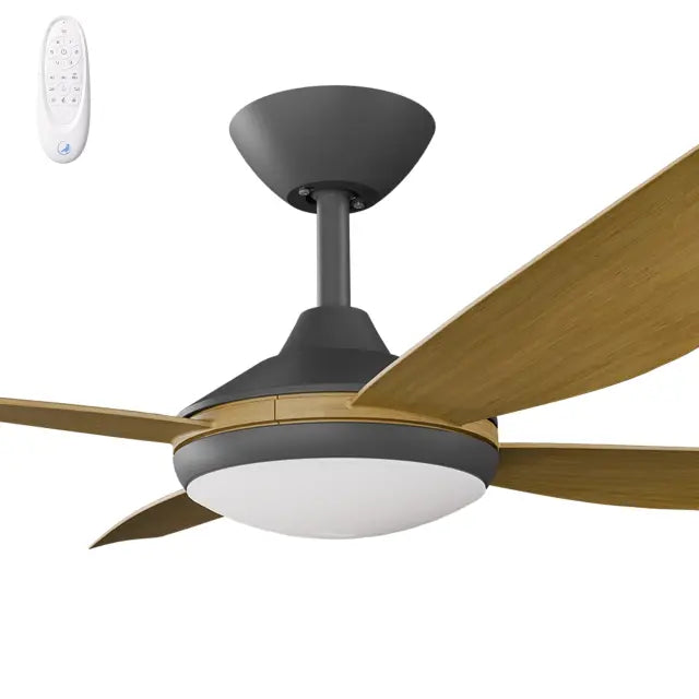 Vanga 56" Kit - Black with Light (VAP-445M-BK-L) Plus Teak Blades (VAP-456B-TE) - Two Boxes