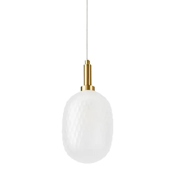 Calibo c Diamond Pattern 150mm Glass Pendant - Opal