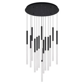 Calibo Rhea 14 Light Pencil Drop LED Pendant - Black