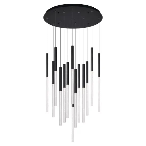 Calibo Rhea 14 Light Pencil Drop LED Pendant - Black