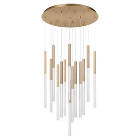 Calibo Rhea 14 Light Pencil Drop LED Pendant - Brass