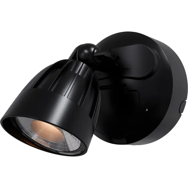 Nighthawk 1 Light Exterior Spotlight with Sensor 15W TRI Colour Non-dimmable Black IP65