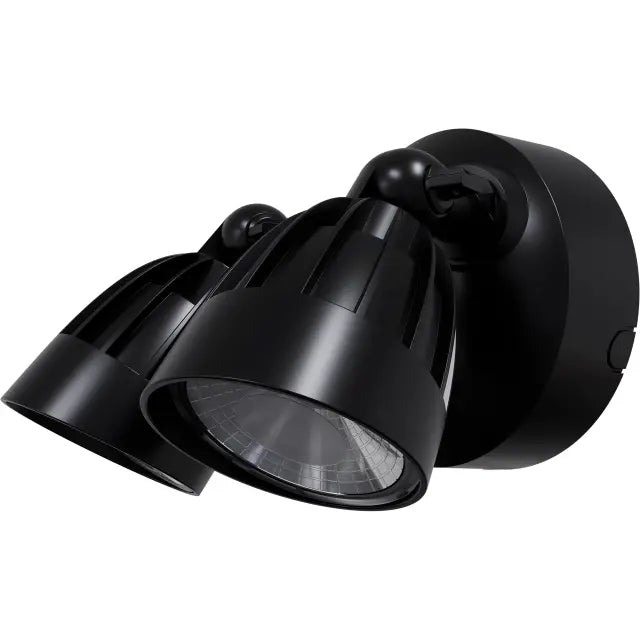 Nighthawk 2 Light Exterior Spotlight 30W TRI Colour Non-dimmable Black IP65