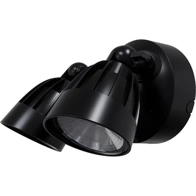 Nighthawk 2 Light Exterior Spotlight with Sensor 30W TRI Colour Non-dimmable Black IP65