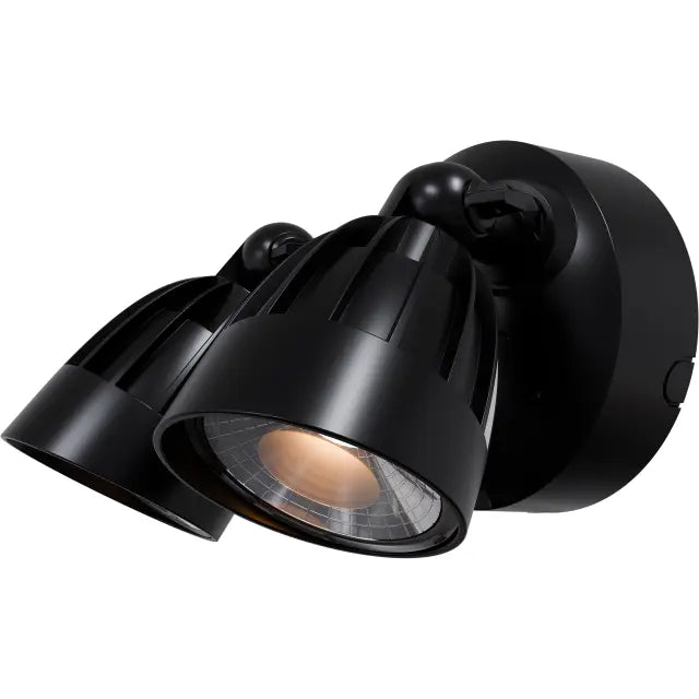 Nighthawk 2 Light Exterior Spotlight with Sensor 30W TRI Colour Non-dimmable Black IP65