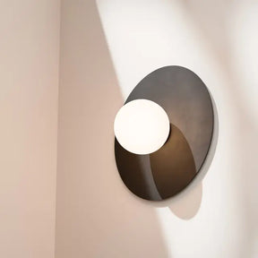 Crest Orb Diam120 Wall Light G9 Black with Opal IP44