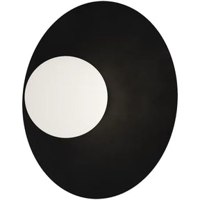 Crest Orb Diam120 Wall Light G9 Black with Opal IP44
