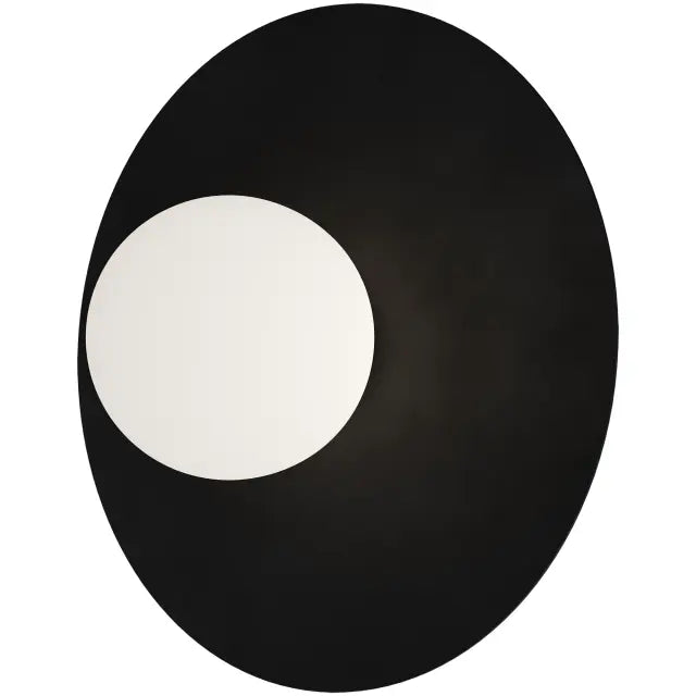 Crest Orb Diam120 Wall Light G9 Black with Opal IP44