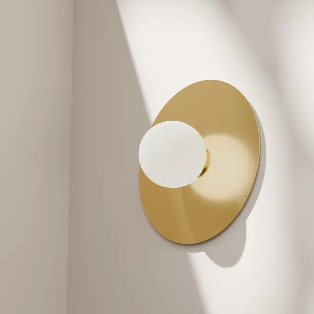 Crest Orb Diam120 Wall Light G9 Brass with Opal IP44