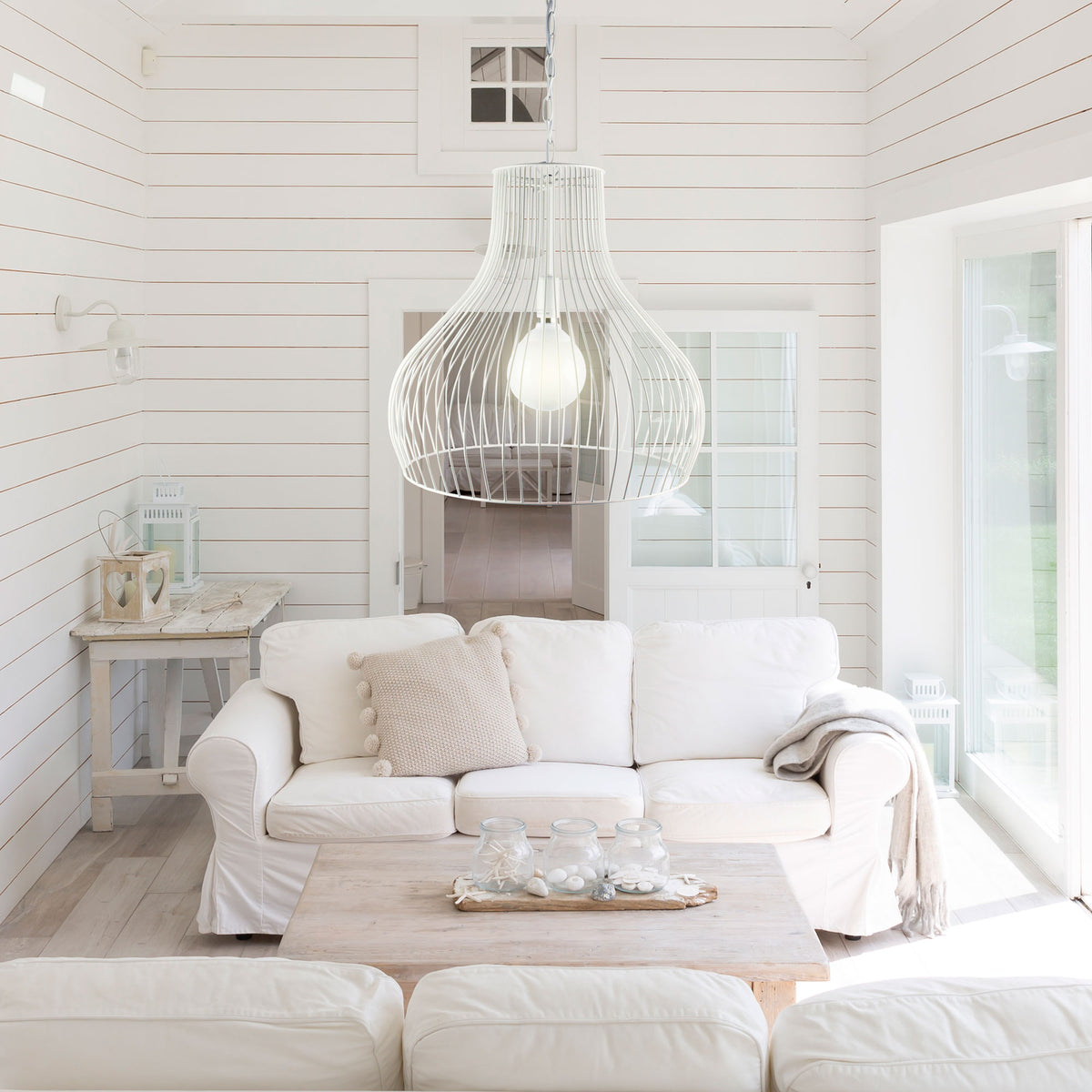 Gabby Wire Single Pendant White - pendant - Lux Lighting