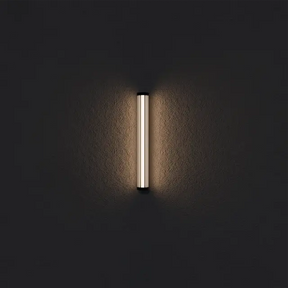 Junco Ribbed Glass 420mm LED Wall Light 16W TRI Colour Non-dimmable Black IP65