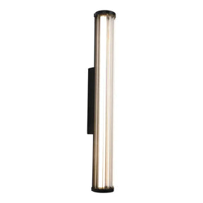 Junco Ribbed Glass 620mm LED Wall Light 18W TRI Colour Non-dimmable Black IP65