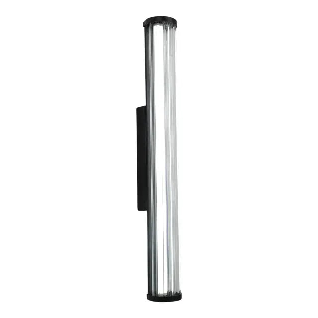 Junco Ribbed Glass 620mm LED Wall Light 18W TRI Colour Non-dimmable Black IP65