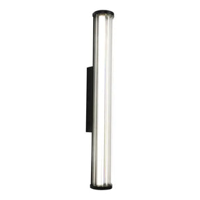 Junco Ribbed Glass 620mm LED Wall Light 18W TRI Colour Non-dimmable Black IP65