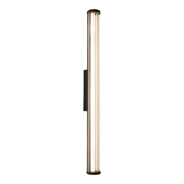 Junco Ribbed Glass 920mm LED Wall Light 22W TRI Colour Non-dimmable Black IP65