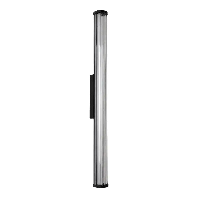 Junco Ribbed Glass 920mm LED Wall Light 22W TRI Colour Non-dimmable Black IP65