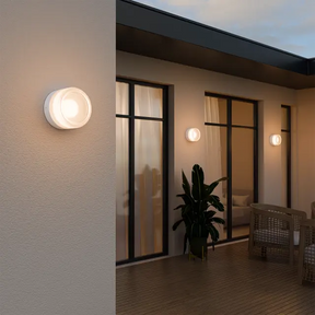 Calibo Gull Round Frosted Acrylic 3CCT LED Exterior Wall Light