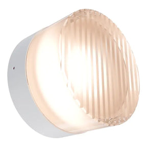 Calibo Gull Round Ribbed Acrylic 3CCT LED Exterior Wall Light