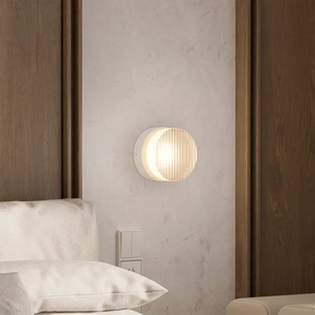 Calibo Gull Round Ribbed Acrylic 3CCT LED Exterior Wall Light