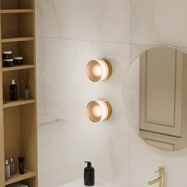 Calibo Gull Round Ribbed Acrylic 3CCT LED Exterior Wall Light