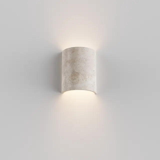 Inspire Travertine 220mm 2*GU10 Wall Light Crafted Travertine IP20