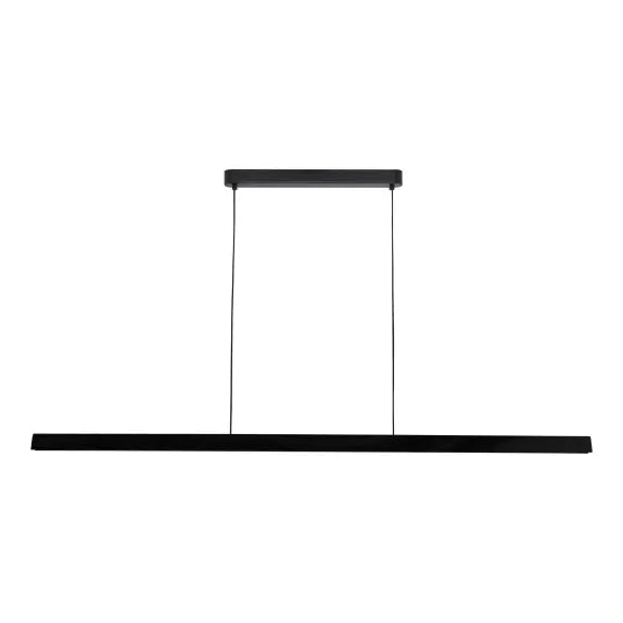 Calibo Avocent 1500mm Slim Timber Triangular Edge LED Linear Pendant - Black Ash with Black