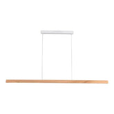 Calibo Avocent 1500mm Slim Timber Triangular Edge LED Linear Pendant - Ash with White