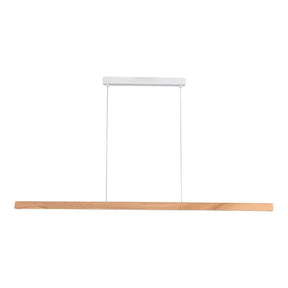Calibo Avocent 1500mm Slim Timber Triangular Edge LED Linear Pendant - Ash with White