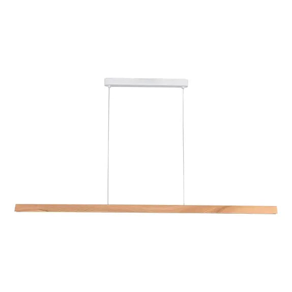 Calibo Avocent 1500mm Slim Timber Triangular Edge LED Linear Pendant - Ash with White