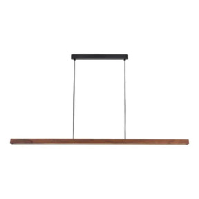 Calibo Avocent 1500mm Slim Timber Triangular Edge LED Linear Pendant - Walnut with Black