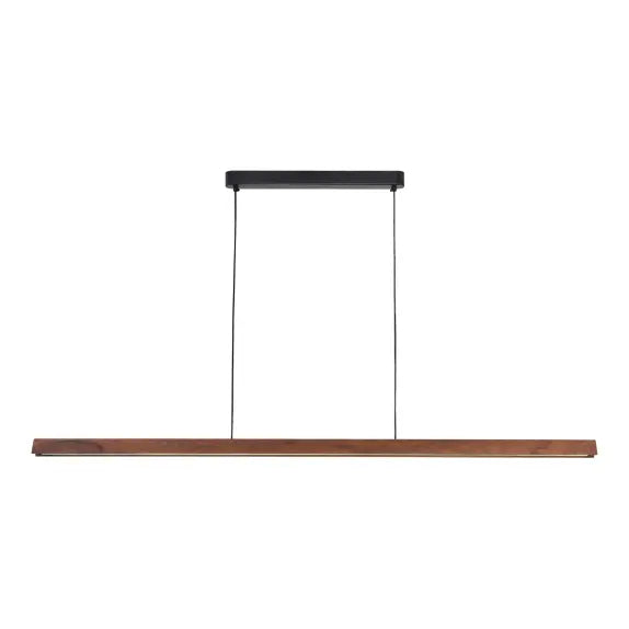 Calibo Avocent 1500mm Slim Timber Triangular Edge LED Linear Pendant - Walnut with Black