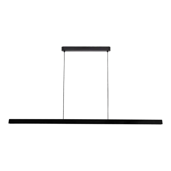 Calibo Avocent 2000mm Slim Timber Triangular Edge LED Linear Pendant - Black Ash with Black