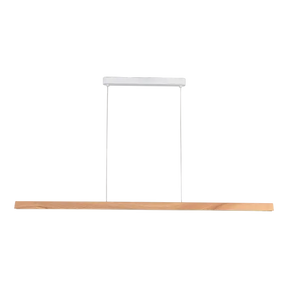 Calibo Avocent 2000mm Slim Timber Triangular Edge LED Linear Pendant - Ash with White
