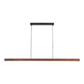 Calibo Avocent 2000mm Slim Timber Triangular Edge LED Linear Pendant - Walnut with Black