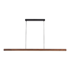 Calibo Avocent 2000mm Slim Timber Triangular Edge LED Linear Pendant - Walnut with Black