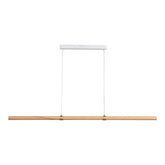 Calibo Aquila 1500mm Timber Tubular LED Linear Pendant with Brass Finish Collar - Ash with White