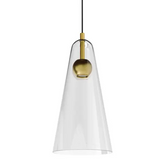 Calibo Skua Artisan Glass Tricolour LED Pendant - Brushed Brass