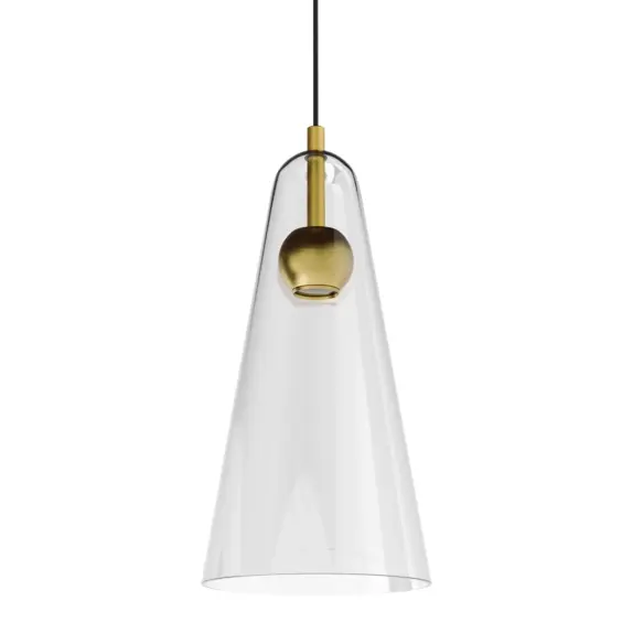 Calibo Skua Artisan Glass Tricolour LED Pendant - Brushed Brass