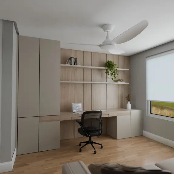 Sora DC 48" (1220mm) White No Light - All ABS, Quick Connect Blade System Wall Controller & Remote Included