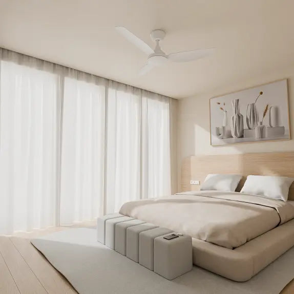 Sora DC 48" (1220mm) White No Light - All ABS, Quick Connect Blade System Wall Controller & Remote Included