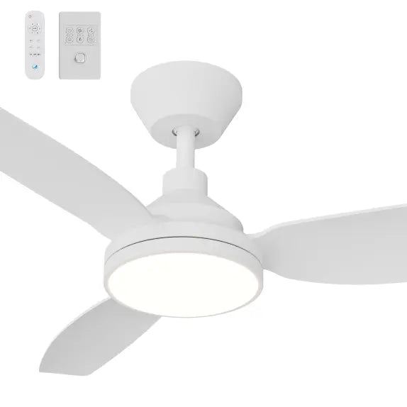 Sora DC 48" (1220mm) White 18W LED - All ABS, Quick Connect Blade System Wall Controller & Remote Included