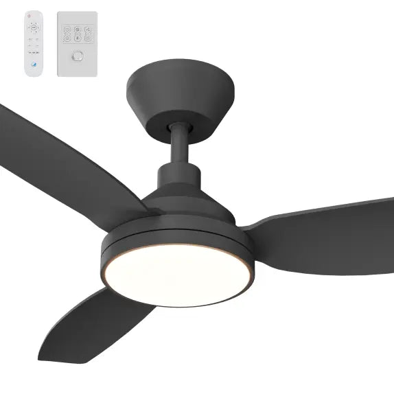 Sora DC 48" (1220mm) Black 18w LED - All ABS, Quick Connect Blade System Wall Controller & Remote Included