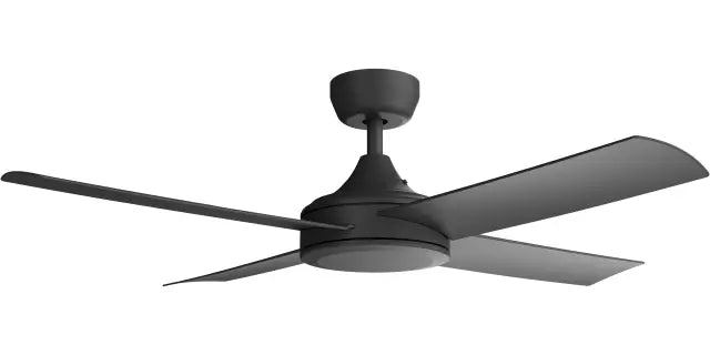 Breeze Silent AC PRO 48" Black All ABS No Light with 3 Speed Wall Controller