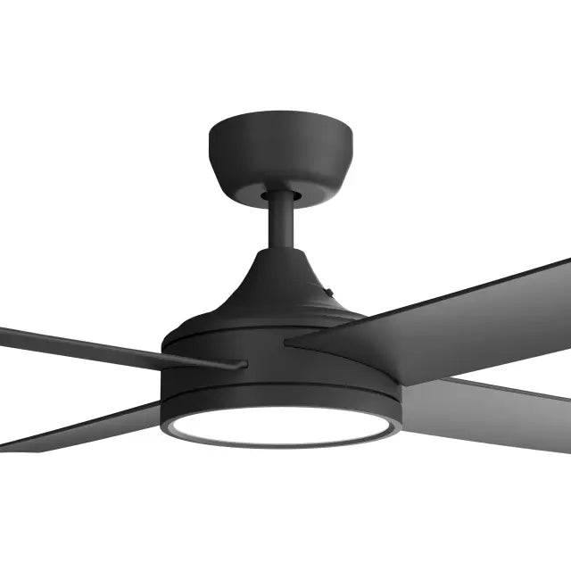 Breeze Silent AC PRO 48" Black All ABS with 24w LED Light kit with 3 Speed Wall Controller
